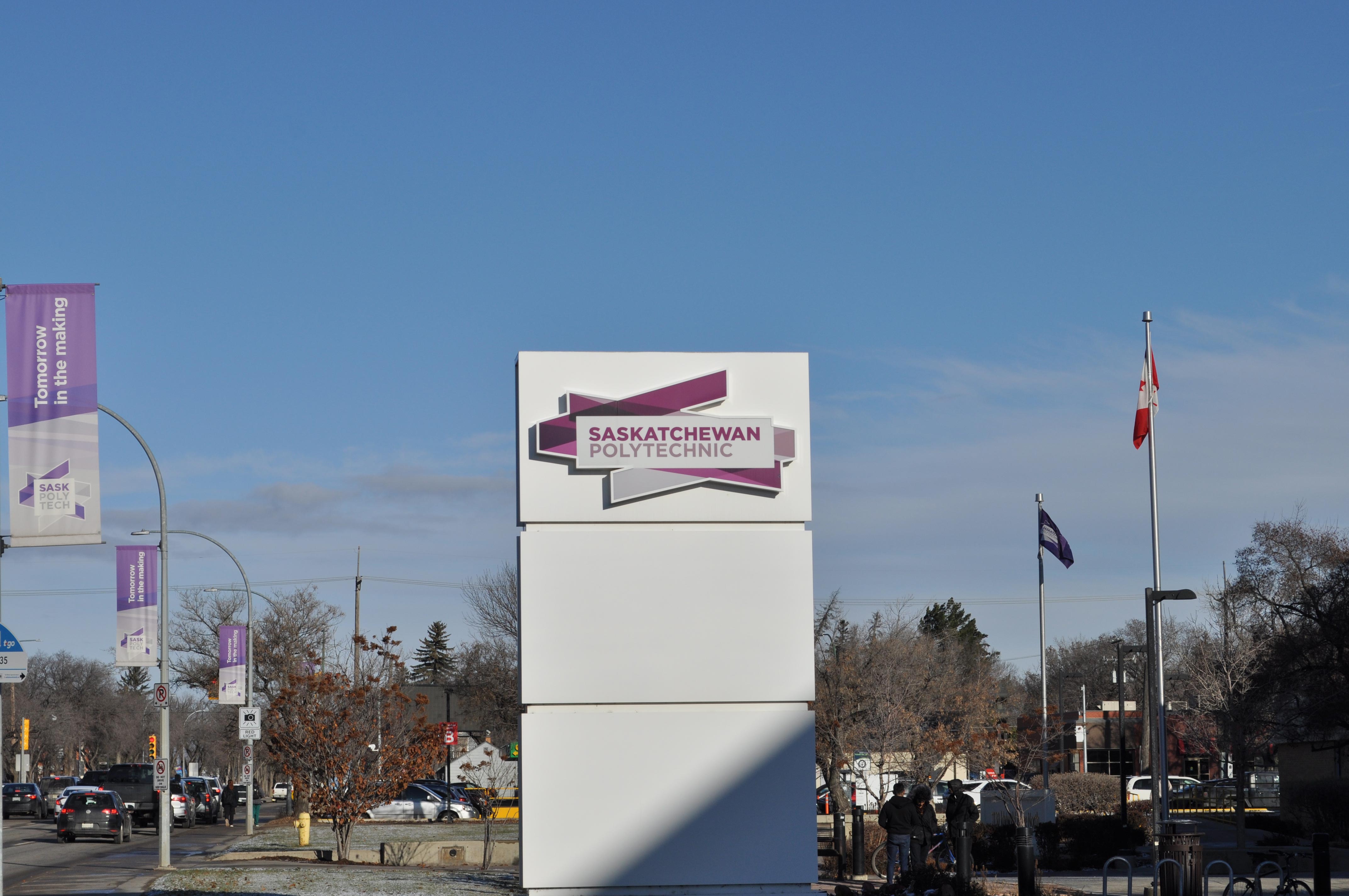 Saskpolytech sign in daylight