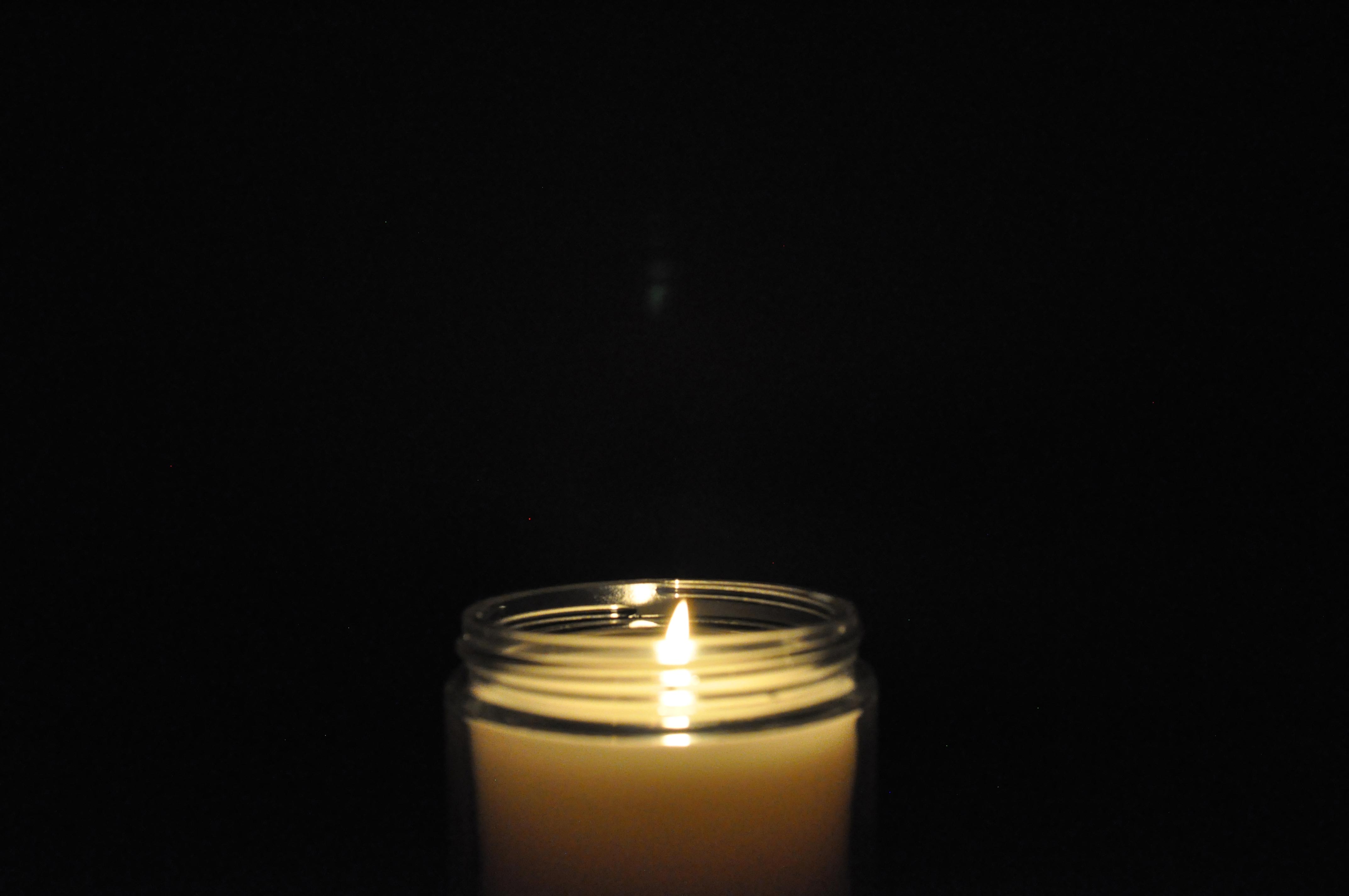 Candle light in a dark room