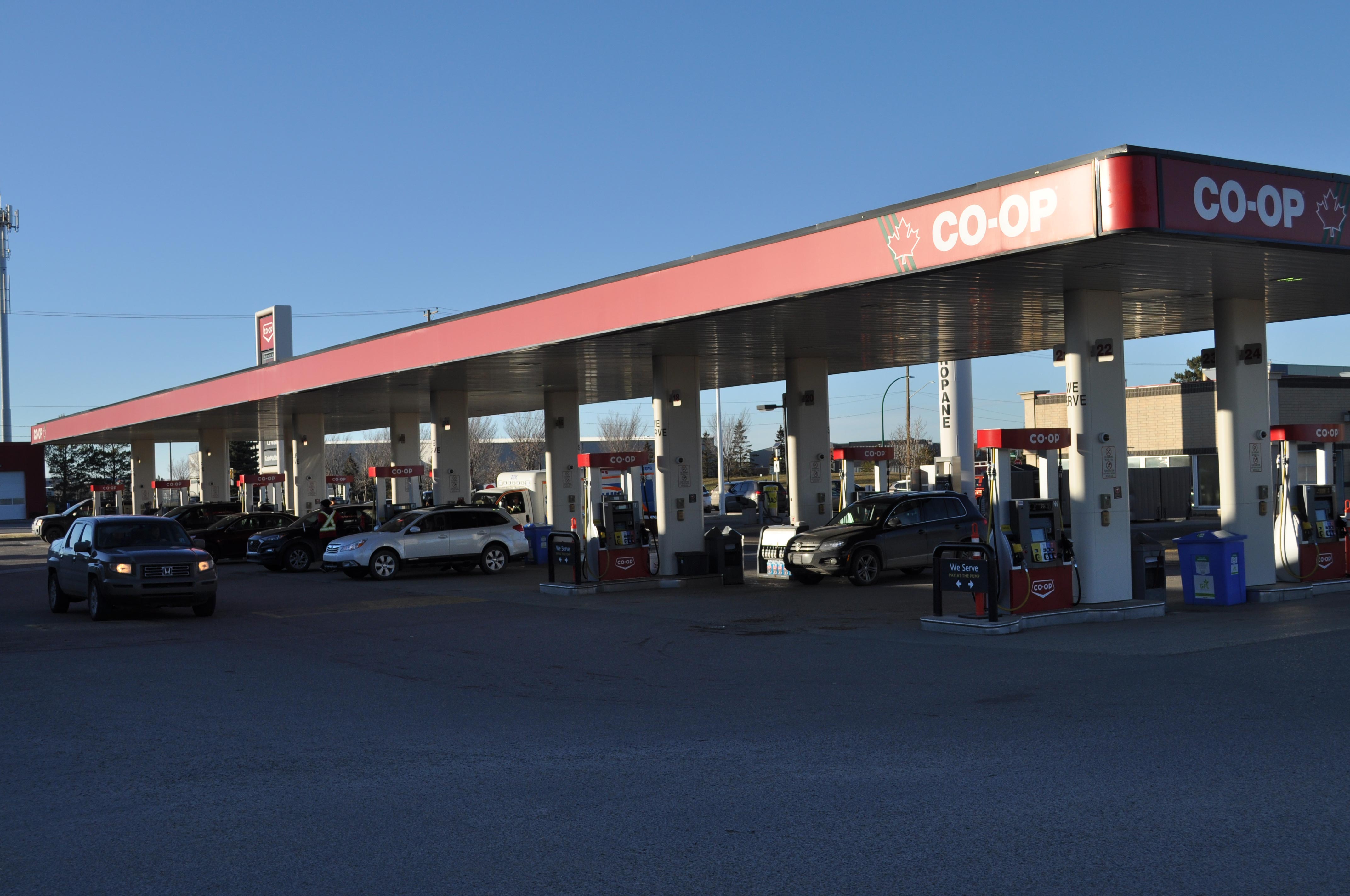 Gas station in natural daylight